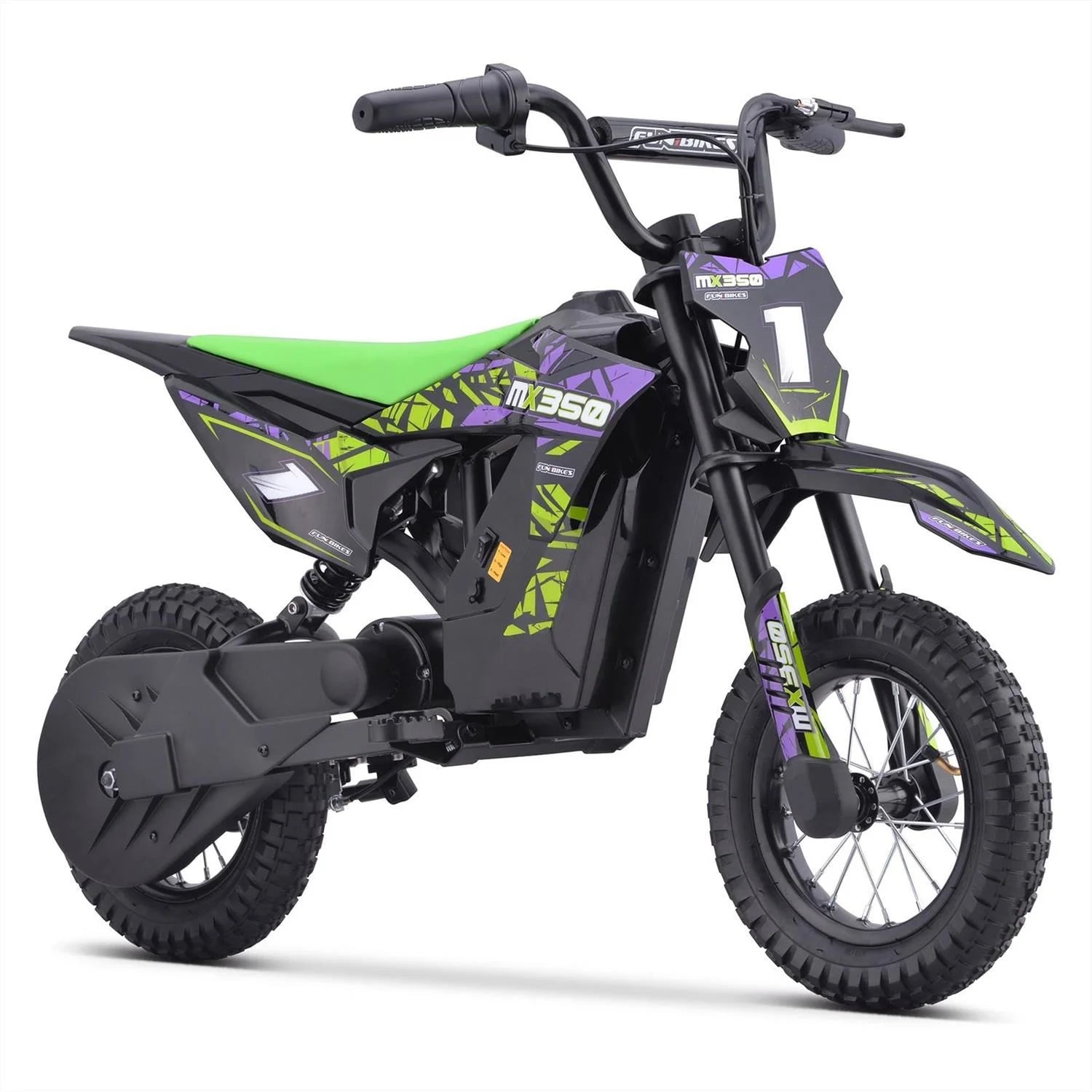 FunBikes MX350 350w 36v 4ah 12/12 51cm Lithium Green Electric Kids Dirt Bike image 3