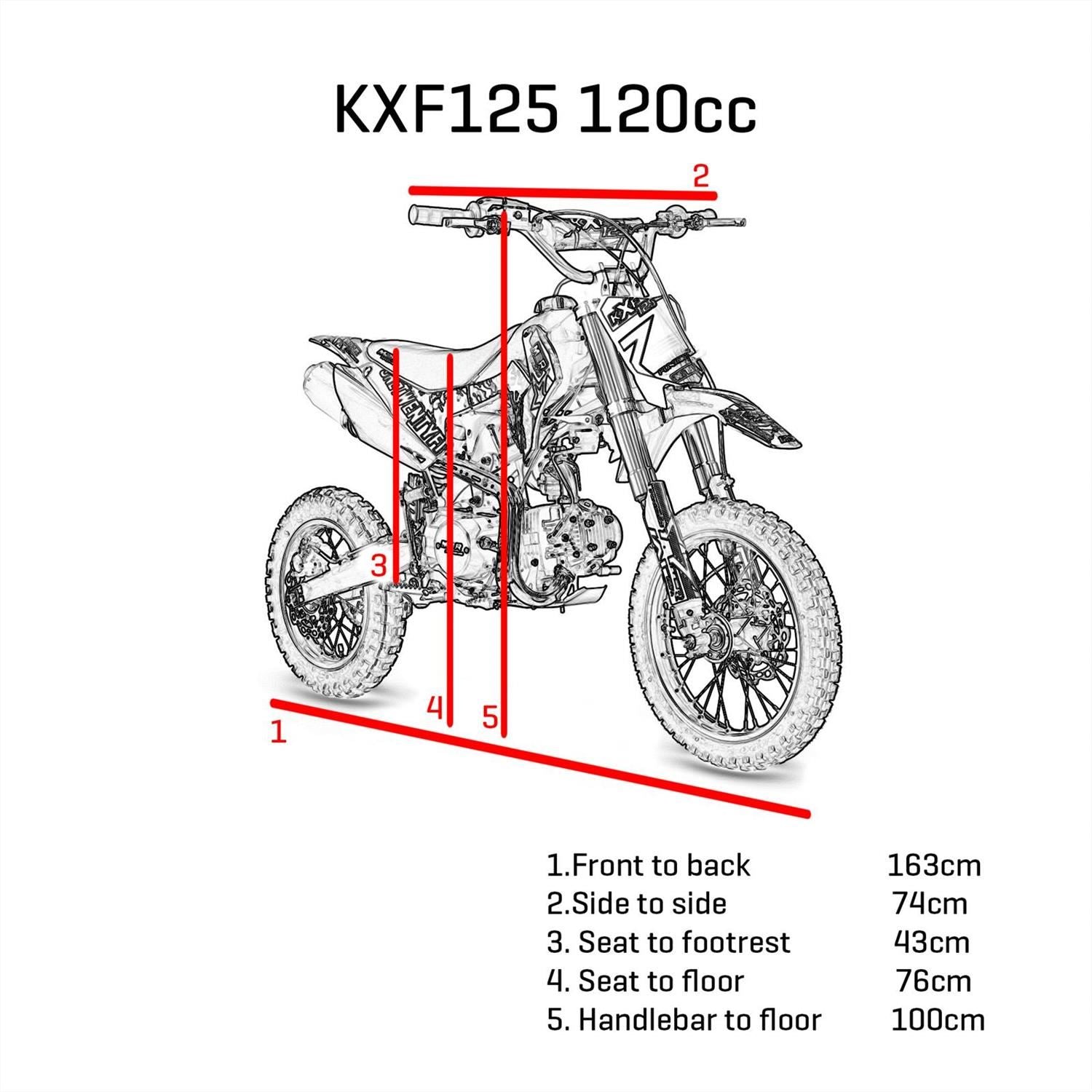 M2R Racing KXF125 120cc 14/12 76cm Black Green Pit Bike image 6