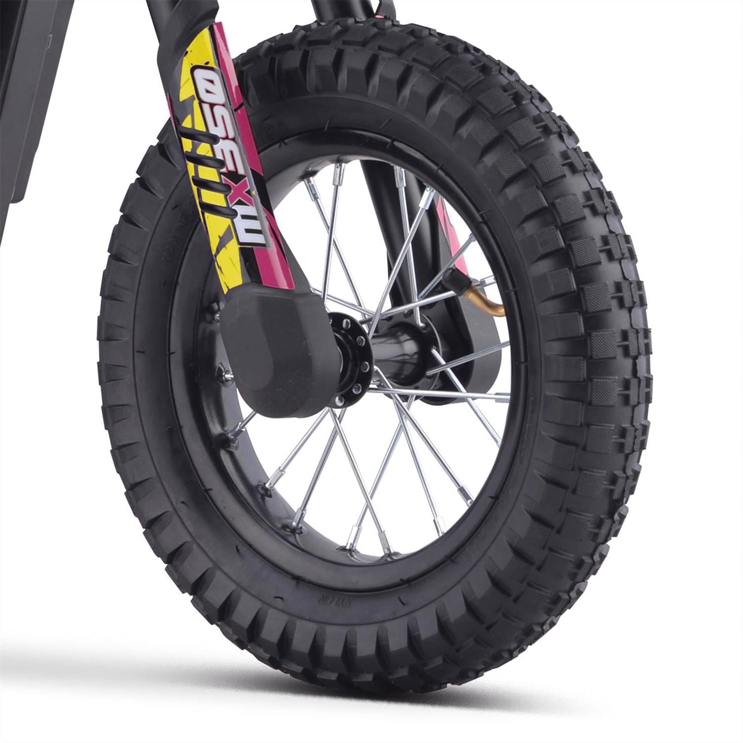 FunBikes MX350 350w 36v 4ah 12/12 51cm Lithium Pink Electric Kids Dirt Bike image 1