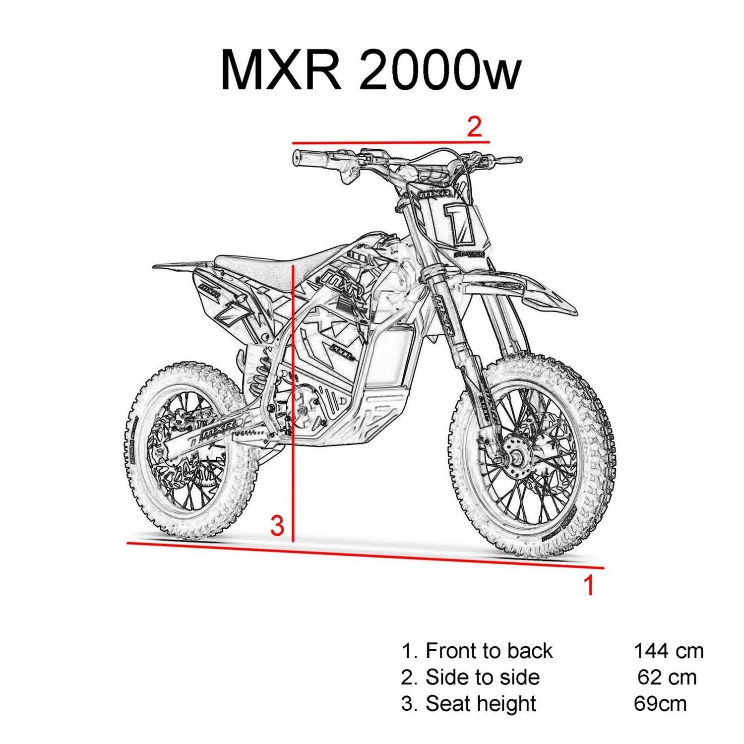 FunBikes MXR 2000w 60v Li 14/12 68cm Blue MX Electric Dirt Bike image 1