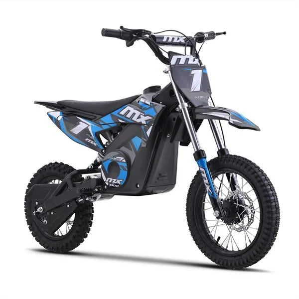 FunBikes MX1000 1000w 36v 62cm Lithium Blue Electric Kids Dirt Bike image 0