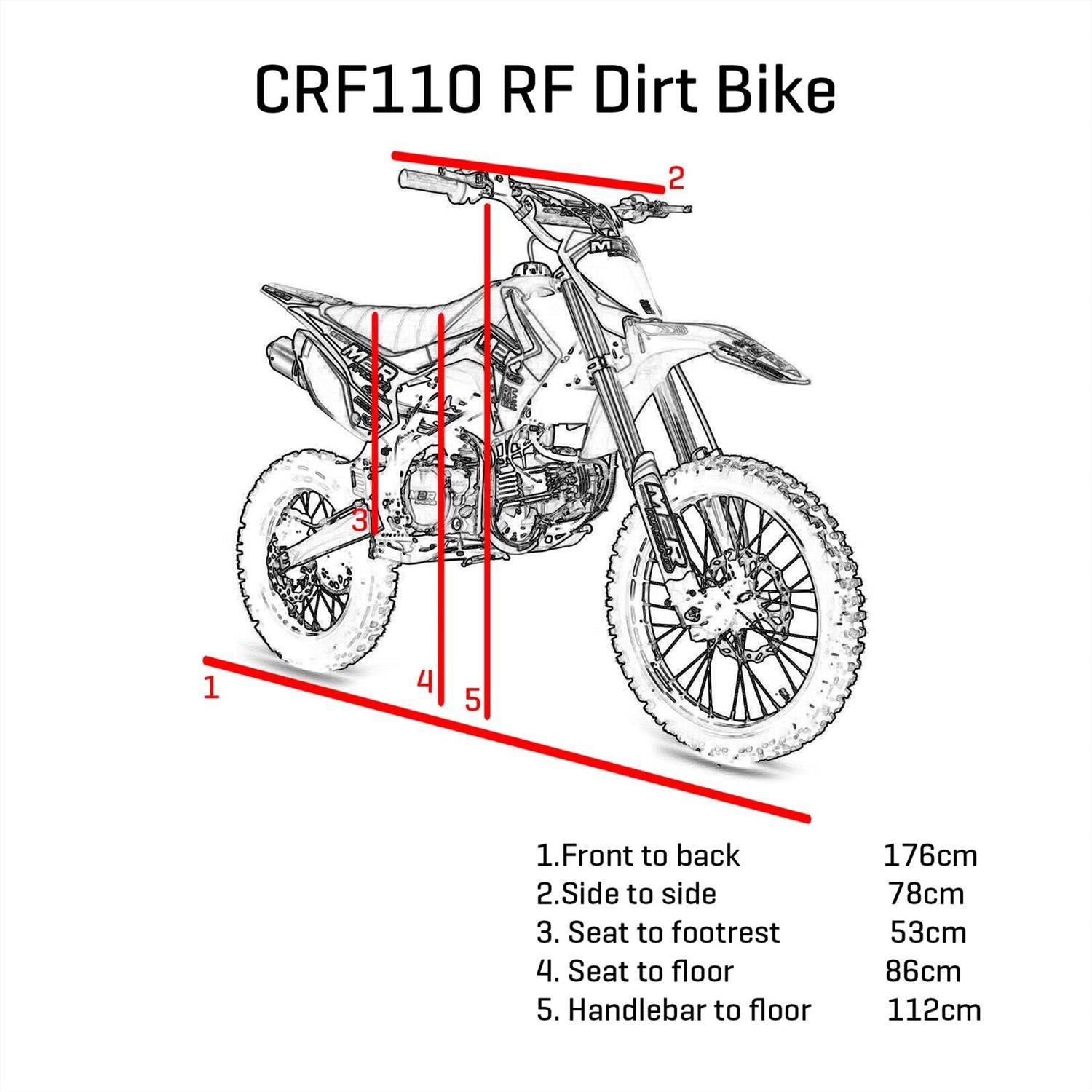 M2R RF140 S2 140cc 17/14 86cm Red Dirt Bike image 18