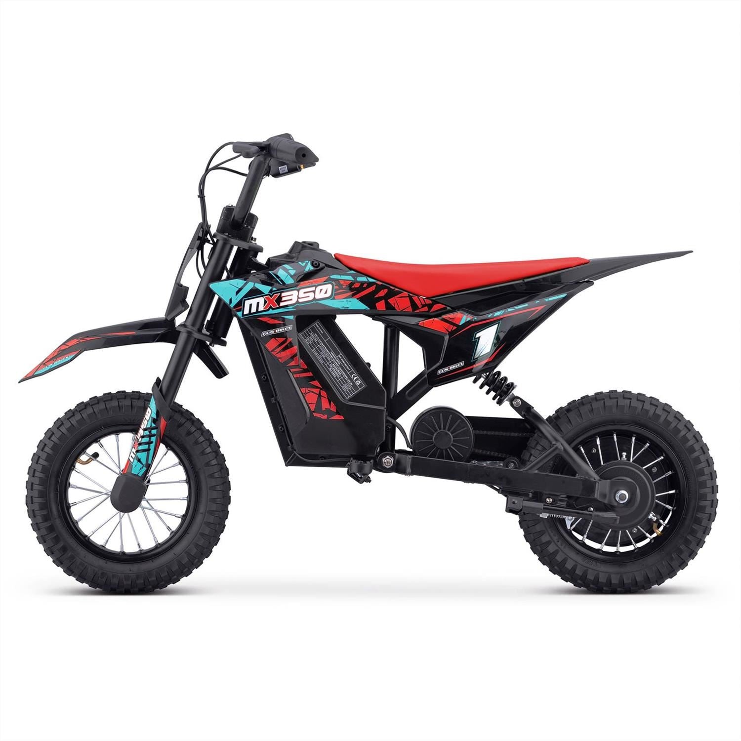 FunBikes MX350 350w 36v 4ah 12/12 51cm Lithium Red Electric Kids Dirt Bike image 2