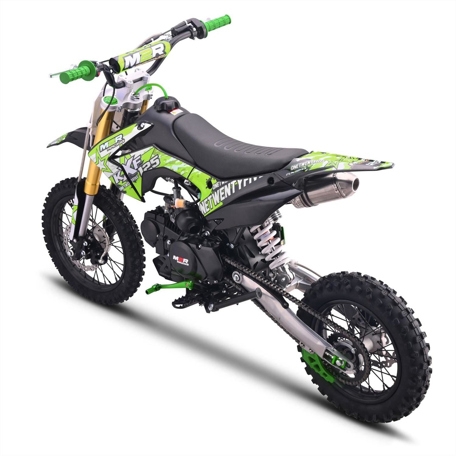 M2R Racing KXF125 120cc 14/12 76cm Black Green Pit Bike image 13