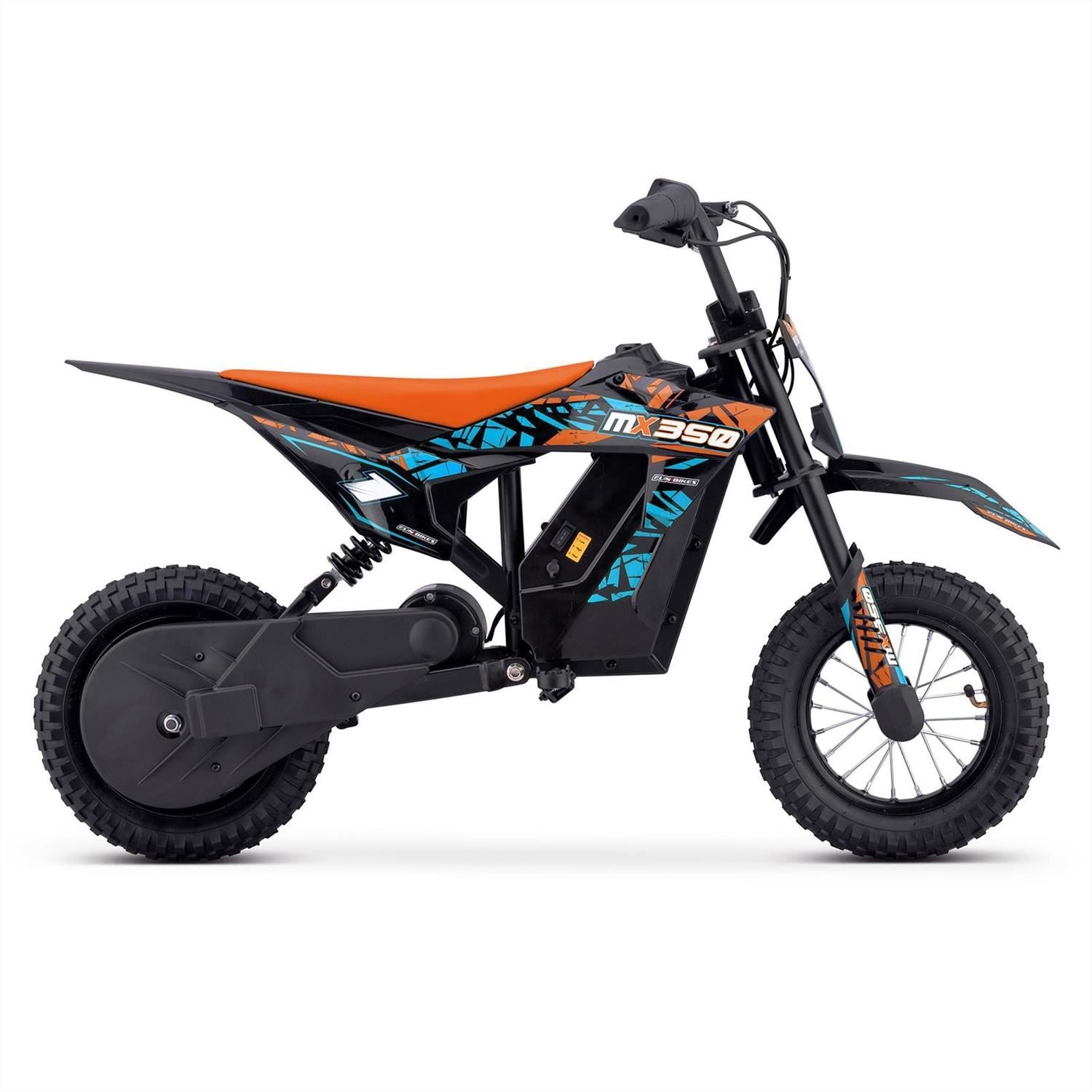 FunBikes MX350 350w 36v 4ah 12/12 51cm Lithium Orange Electric Kids Dirt Bike image 4