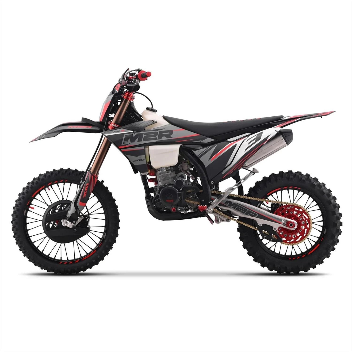 M2R RS-R 300 21/18 96cm Black/Grey Race Spec Dirt Bike image 5