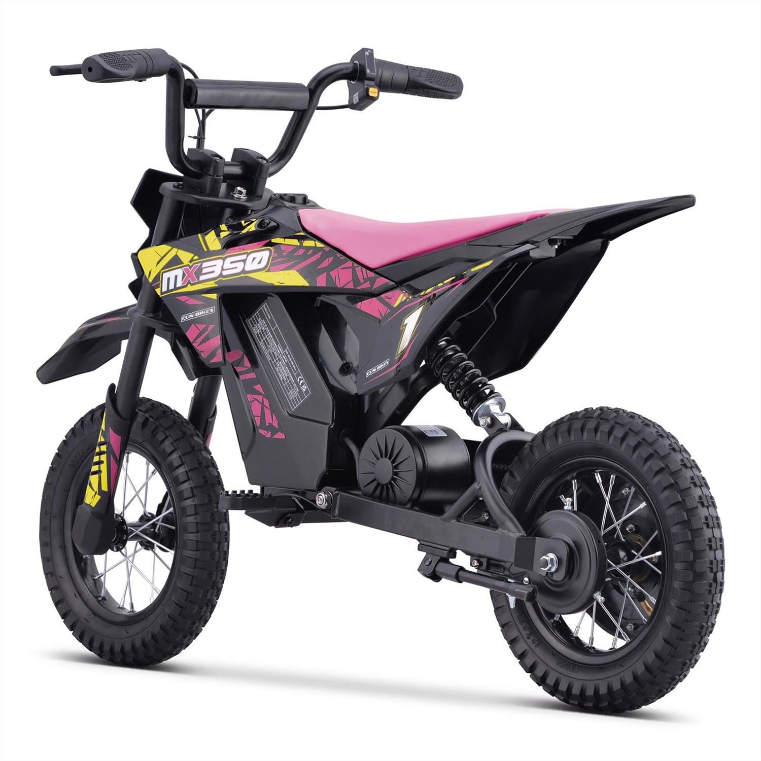 FunBikes MX350 350w 36v 4ah 12/12 51cm Lithium Pink Electric Kids Dirt Bike image 3