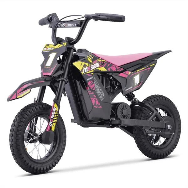 FunBikes MX350 350w 36v 4ah 12/12 51cm Lithium Pink Electric Kids Dirt Bike image 0