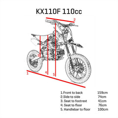 M2R Racing KX110F 110cc 14/12 76cm Red Pit Bike 2025 Model image 1