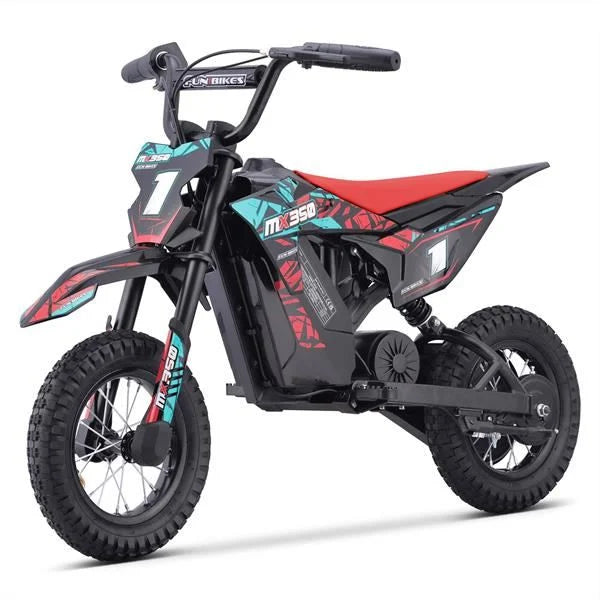 FunBikes MX350 350w 36v 4ah 12/12 51cm Lithium Red Electric Kids Dirt Bike image 0