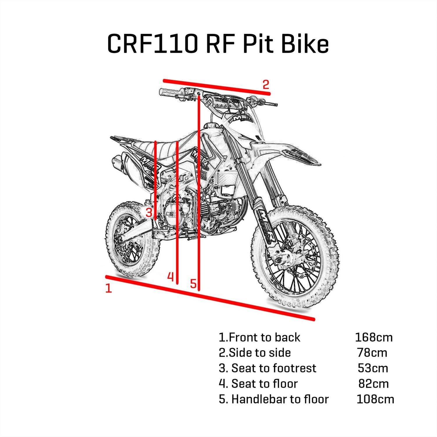 M2R Racing RF125 S2 125cc 14/12 82cm Red Pit Bike image 11